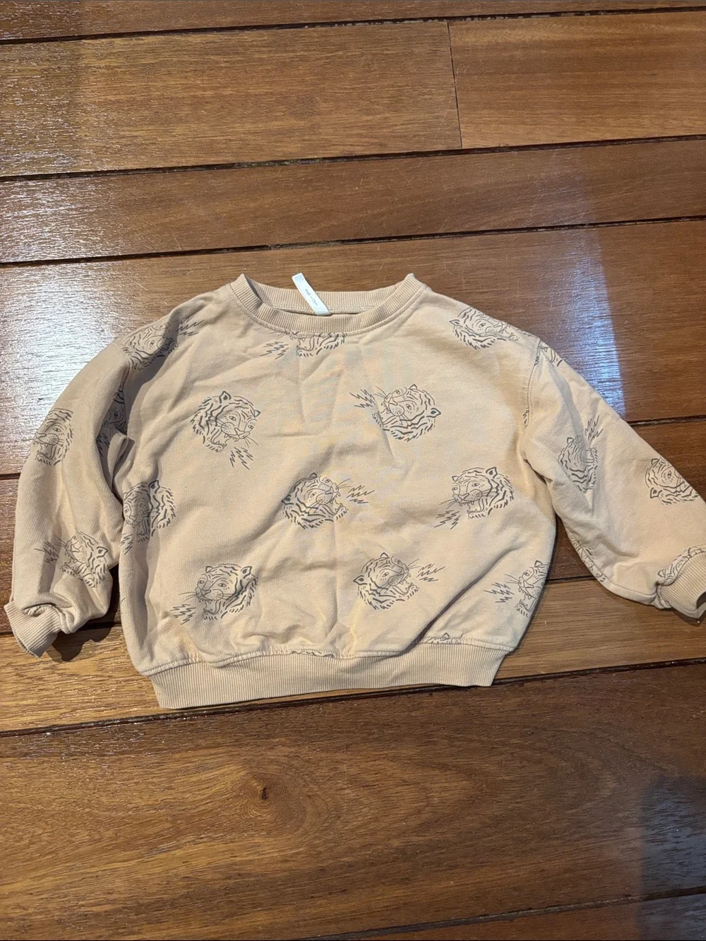 Rylee + Cru Neutral Tiger Print Kids Sweatshirt 18-24M